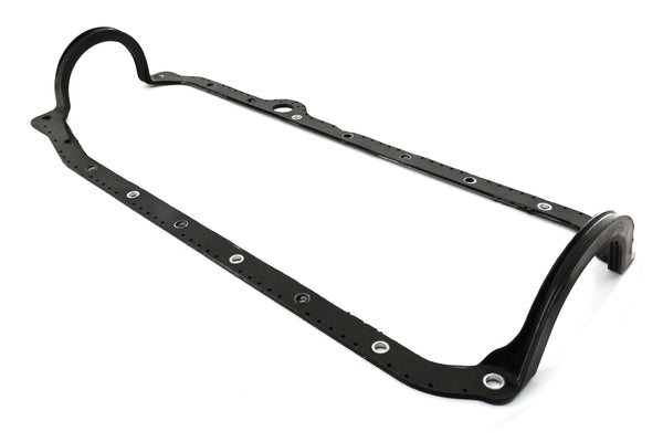 Rubber Neoprene Oil Pan Gasket – Fits 1986–2002 Chevy SB 305-350, 1-Piece RMS, Passenger Side Dipstick – Black