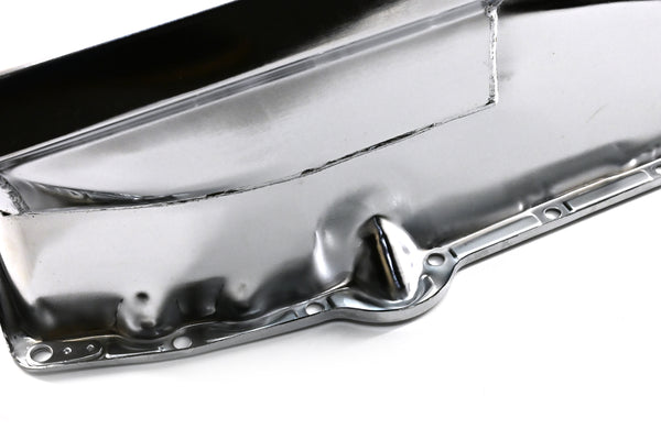 1958-79 CHEVY SMALL BLOCK 283-305-327-350-400 DRAG RACING OIL PAN - CHROME