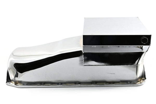 1958-79 CHEVY SMALL BLOCK 283-305-327-350-400 DRAG RACING OIL PAN - CHROME