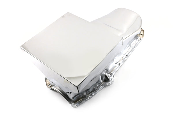 1958-79 CHEVY SMALL BLOCK 283-305-327-350-400 DRAG RACING OIL PAN - CHROME