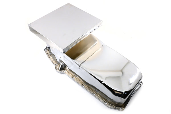 1962-67 CHEVY II-NOVA 1958-79 SMALL BLOCK 283-305-327-350-400 DRAG RACING OIL PAN - CHROME