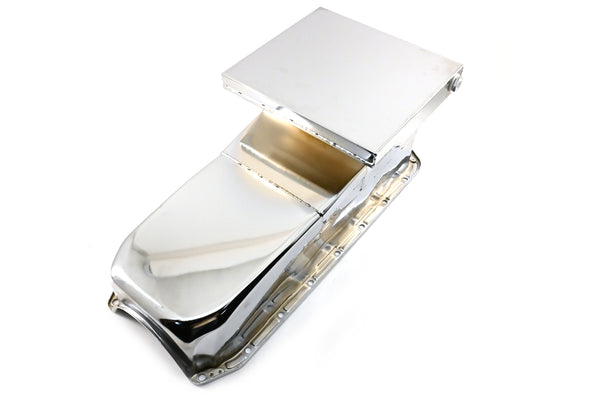 1962-67 CHEVY II-NOVA 1958-79 SMALL BLOCK 283-305-327-350-400 DRAG RACING OIL PAN - CHROME