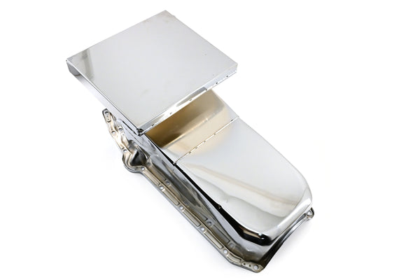 1962-67 CHEVY II-NOVA 1958-79 SMALL BLOCK 283-305-327-350-400 DRAG RACING OIL PAN - CHROME