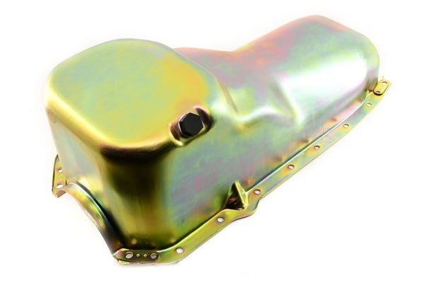 Zinc-Coated Steel Oil Pan for 1964-1980 Oldsmobile 330, 350, 400, 425, 455 Engines – Stock Capacity, Rear Sump Design