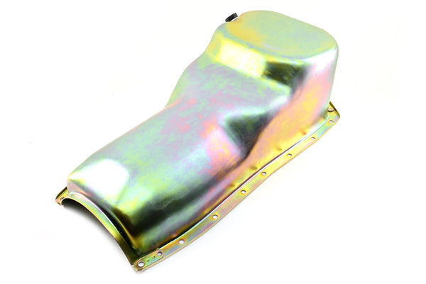 Zinc-Coated Steel Oil Pan for 1964-1980 Oldsmobile 330, 350, 400, 425, 455 Engines – Stock Capacity, Rear Sump Design