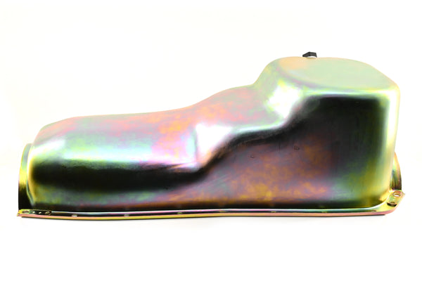 Zinc-Coated Steel Oil Pan for 1964-1980 Oldsmobile 330, 350, 400, 425, 455 Engines – Stock Capacity, Rear Sump Design