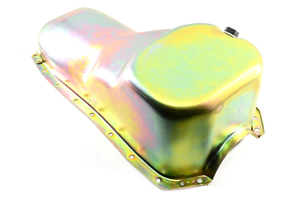 Zinc-Coated Steel Oil Pan for 1964-1980 Oldsmobile 330, 350, 400, 425, 455 Engines – Stock Capacity, Rear Sump Design