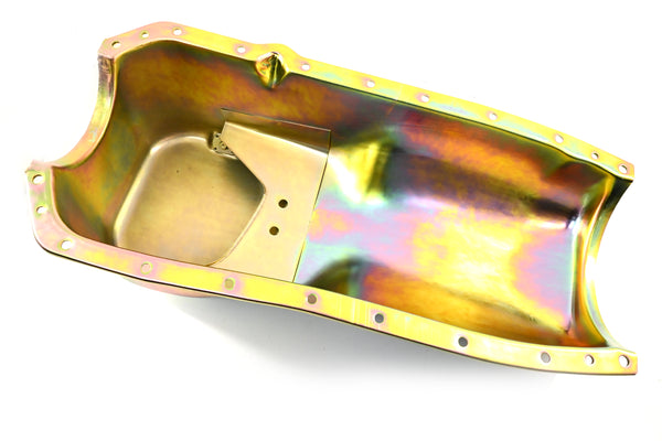 Zinc-Coated Steel Oil Pan for 1964-1980 Oldsmobile 330, 350, 400, 425, 455 Engines – Stock Capacity, Rear Sump Design
