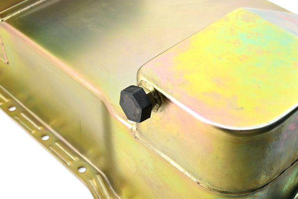 Fits 1979–93 Ford Mustang SB 302 5.0 – OEM Replacement Steel Racing Oil Pan – 7 Qt Capacity – Zinc-Plated Finish