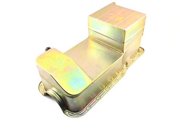 Fits 1979–93 Ford Mustang SB 302 5.0 – OEM Replacement Steel Racing Oil Pan – 7 Qt Capacity – Zinc-Plated Finish