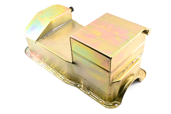 Fits 1979–93 Ford Mustang SB 302 5.0 – OEM Replacement Steel Racing Oil Pan – 7 Qt Capacity – Zinc-Plated Finish