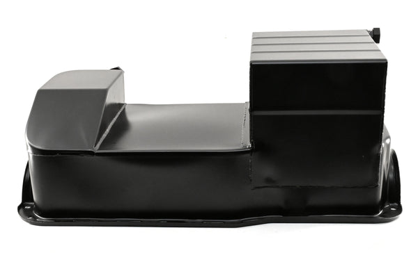 Fits 1979–93 Ford Mustang SB 302 5.0 – OEM Replacement Steel Racing Oil Pan – 7 Qt Capacity – Black Finish