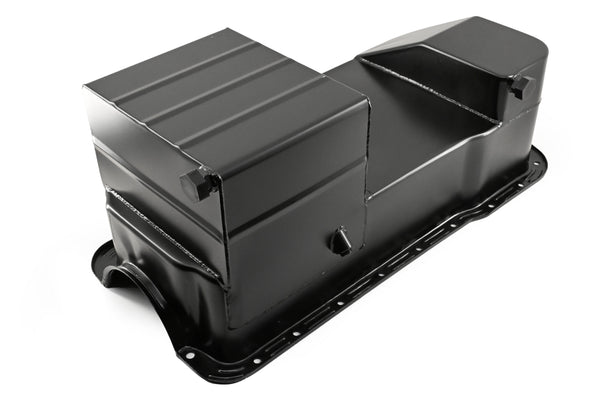 Fits 1979–93 Ford Mustang SB 302 5.0 – OEM Replacement Steel Racing Oil Pan – 7 Qt Capacity – Black Finish