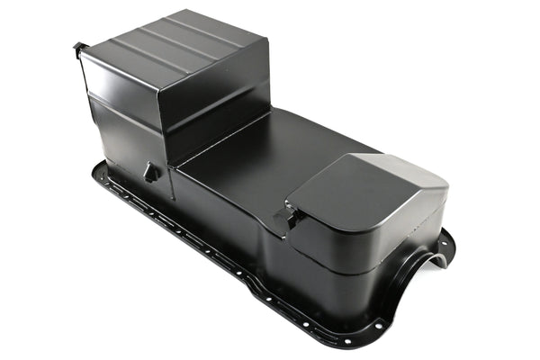 Fits 1979–93 Ford Mustang SB 302 5.0 – OEM Replacement Steel Racing Oil Pan – 7 Qt Capacity – Black Finish