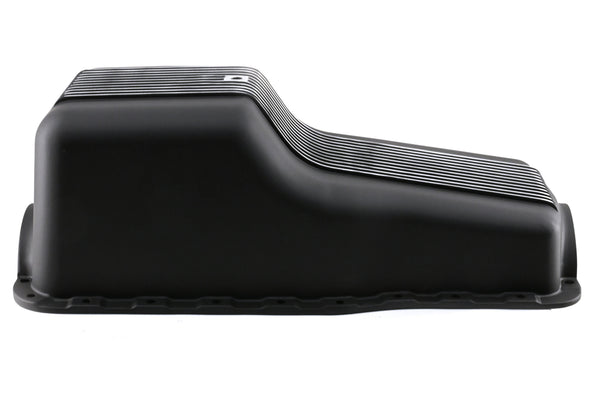 Aluminum Retro Finned Oil Pan – Fits 1965–1987 Ford SB 260‑289‑302 – Front Sump – Black