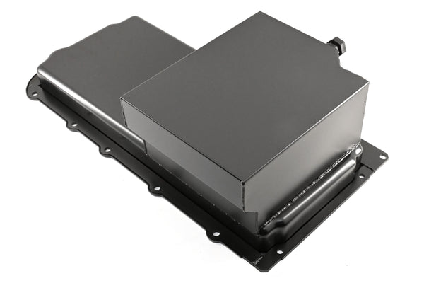 STEEL 1965-72 CHEVY GM LS ENGINES OIL PAN 7 QT AN -10 FITTING - BLACK