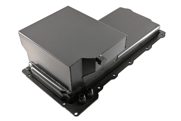 STEEL 1965-72 CHEVY GM LS ENGINES OIL PAN 7 QT AN -10 FITTING - BLACK