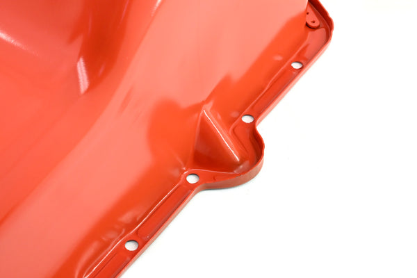 1980-85 CHEVY SMALL BLOCK 267-283-305-327-350 STOCK CAPACITY OIL PAN - ORANGE