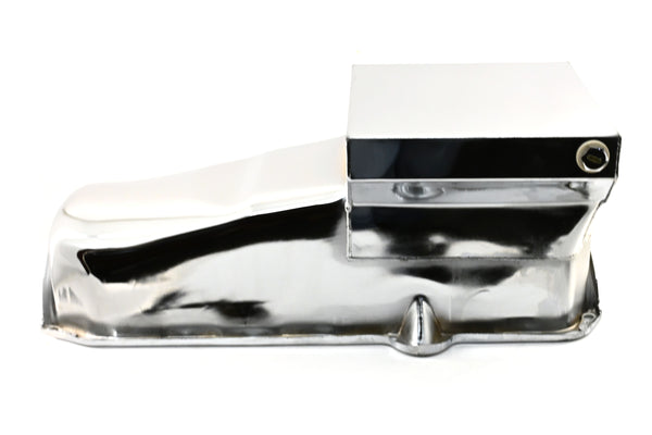 1980-85 CHEVY SMALL BLOCK 283-305-327-350-400 DRAG RACING OIL PAN - CHROME
