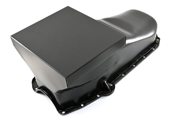 Steel Oil Pan – 1958-79 Chevy Small Block 283-305-327-350-400 Racing 7QT – Black