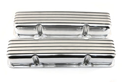 Aluminum Tall Valve Covers Fits 1958–86 Chevy SB 283–400 Full Finned No Holes  - Polished
