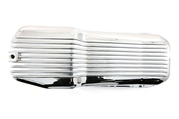 Aluminum Oil Pan – Fits 1986–2002 Chevy Small Block 262–400 – Retro Finned – Chrome Finish