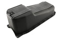 Aluminum Oil Pan – Fits 1986–2002 Chevy Small Block 262–400 – Retro Finned – Black Finish