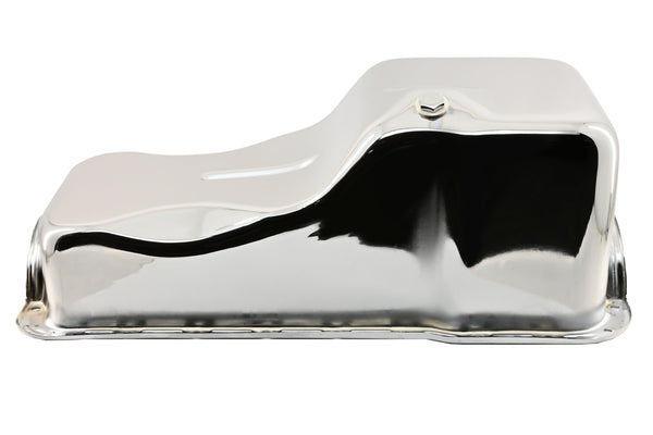 Steel Oil Pan – Fits 1962–1982 Ford SB 260‑289‑302 – Stock Capacity – Front Sump – Chrome