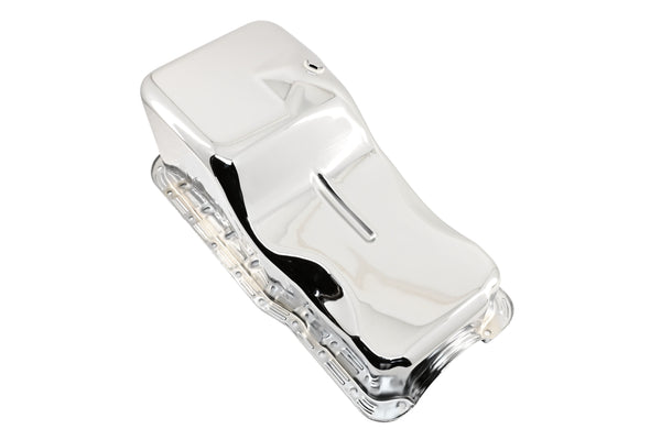 Steel Oil Pan – Fits 1962–1982 Ford SB 260‑289‑302 – Stock Capacity – Front Sump – Chrome