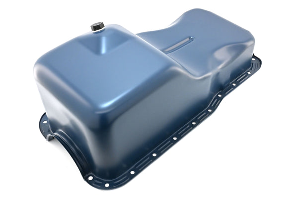Steel Oil Pan Fits 1969-81 Ford SB 351W Windsor - Stock Capacity – Blue