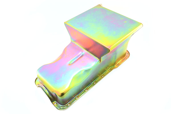 Steel Racing Oil Pan Fits 1965–1987 Ford SB 260–289–302 – Zinc-Plated – 7-Quart Front Sump