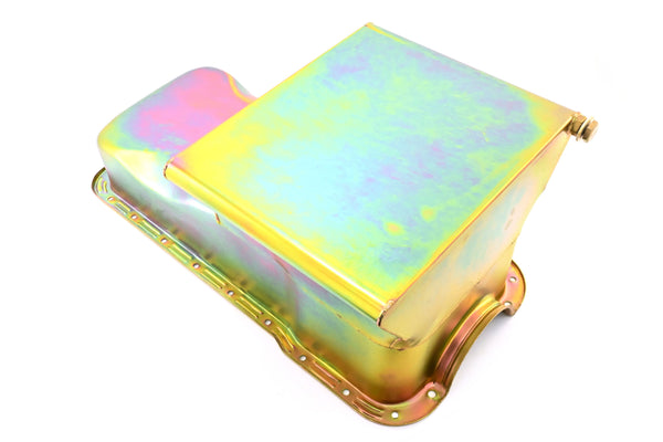 Steel Racing Oil Pan Fits 1965–1987 Ford SB 260–289–302 – Zinc-Plated – 7-Quart Front Sump