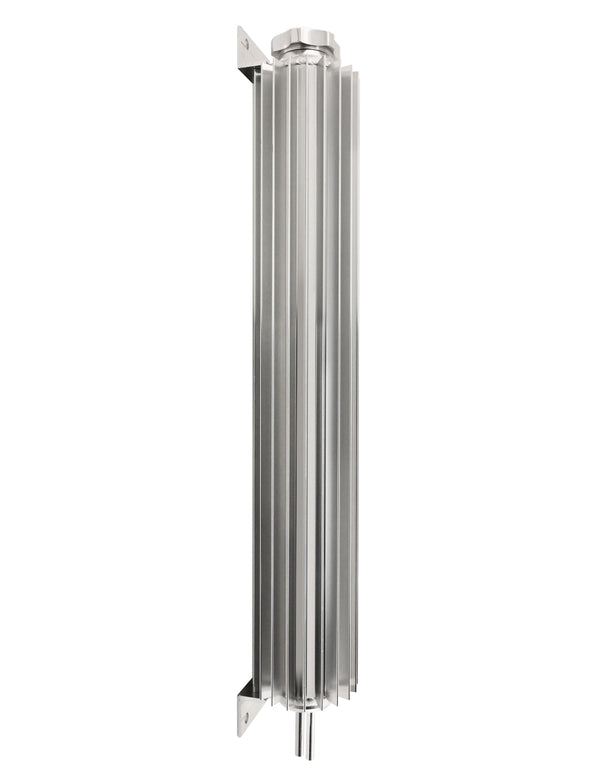 ALUMINUM UNIVERSAL 17' FINNED  RADIATOR OVERFLOW TANK - SILVER