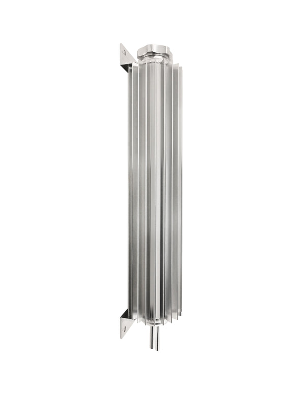 ALUMINUM UNIVERSAL 13' FINNED  RADIATOR OVERFLOW TANK - SILVER