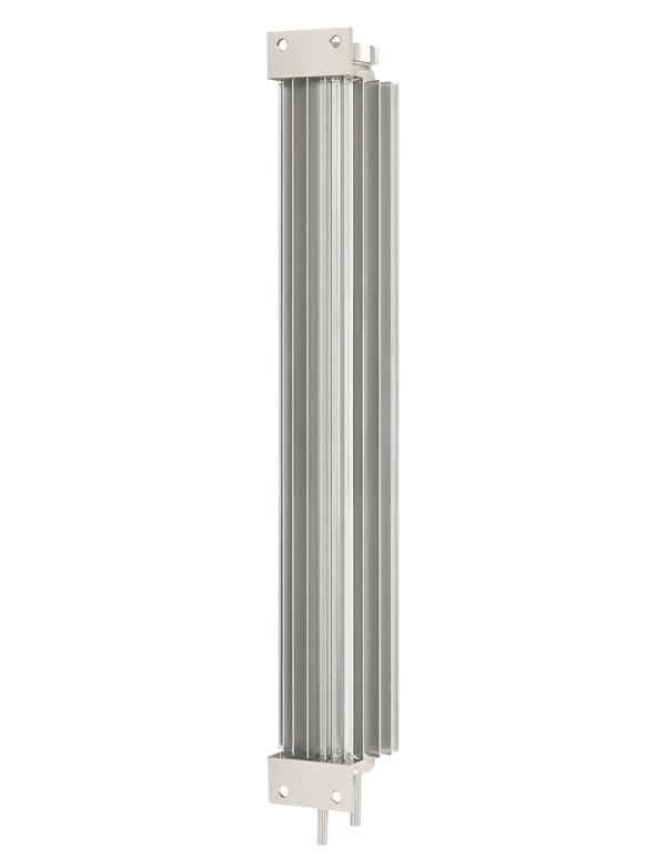 ALUMINUM UNIVERSAL 17' FINNED  RADIATOR OVERFLOW TANK - SILVER