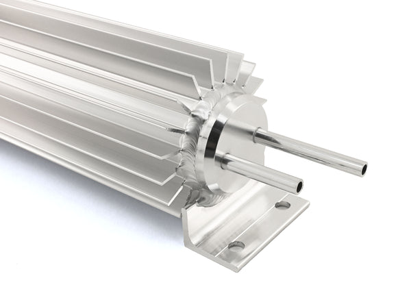 ALUMINUM UNIVERSAL 13' FINNED  RADIATOR OVERFLOW TANK - SILVER