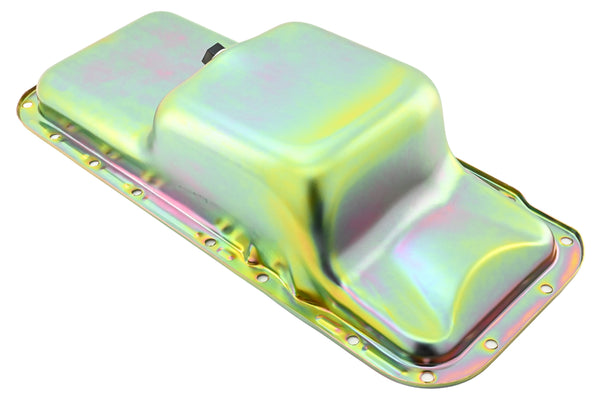 Steel Oil Pan Fits 1966–1972 B-Body & 1970–1974 E-Body Chrysler/Mopar Big Block B/RB 361-383-400-413-426W-440 - 5-Quart, Center Sump – Zinc-Plated