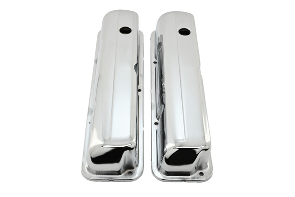 Steel Valve Covers Fits 1957–1976 Ford FE 352‑390‑406‑427‑428 – Smooth – 1 Hole – Chrome