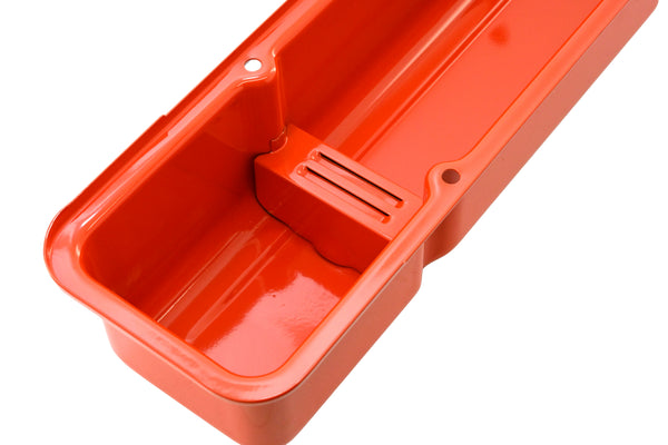Steel Tall Valve Covers – Fits 1958–86 Chevy Small Block 283-400 – 1 Hole – Orange