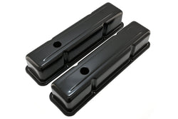 Steel Tall Valve Covers – Fits 1958–86 Chevy Small Block 283-400 – 1 Hole – Black