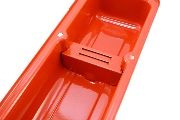 Steel Short Valve Covers – Fits 1958–86 Chevy SB 283-305-327-350-400 – Smooth – Orange