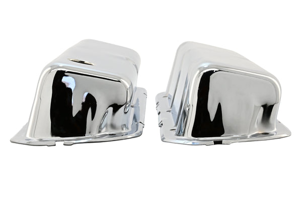 Steel Valve Covers Fits 1986–95 Ford 302 5.0L Fox‑Body Mustang – Smooth – 1 Hole & 1 No‑Hole – Chrome