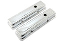 Steel Short Valve Covers – Fits 1958–86 Chevy SB 283-400 – Smooth – Chrome