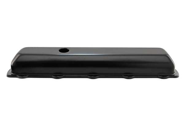 Steel Valve Covers – Fits 1964–1980 Oldsmobile 330‑350‑400‑425‑455 (Stock Height, 1 Push‑In Hole, Smooth Top) – Black Finish