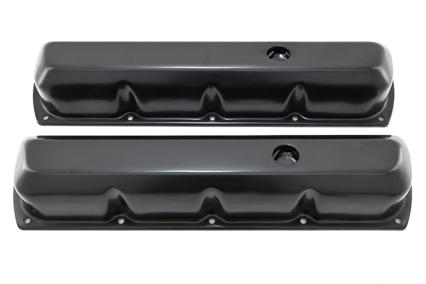 Tall Steel Valve Covers – Fits 1964–88 Oldsmobile 330, 350, 400, 425, 455 V8 Engines – Smooth Top- Black