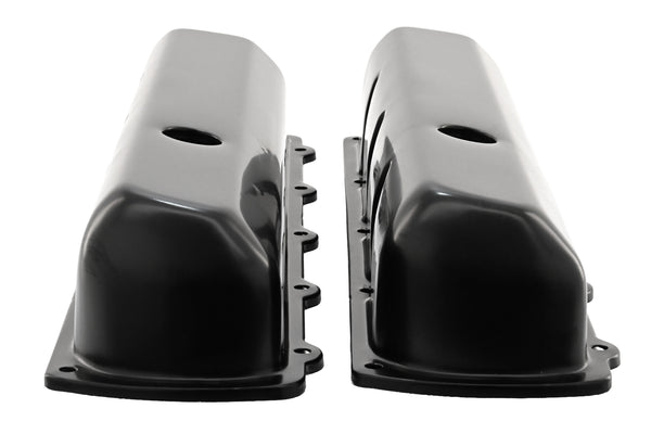 Tall Steel Valve Covers – Fits 1964–88 Oldsmobile 330, 350, 400, 425, 455 V8 Engines – Smooth Top- Black