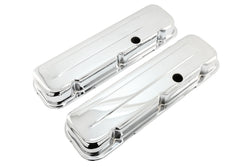 Steel Short Valve Covers – Fits 1965–95 Chevy BB 396-427-454-502 – 1 Hole – Chrome