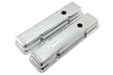 Steel Valve Covers for 1958–1986 Chevy Small Block 283-305-327-350 – Short Style – Stamped 350 Logo with Ball Mill – Chrome