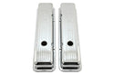 Steel Valve Covers for 1958–1986 Chevy Small Block 283-305-327-350 – Short Style – Stamped 350 Logo with Ball Mill – Chrome