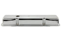 Steel Valve Covers for 1958–1986 Chevy Small Block 283-305-327-350 – Short Style – Stamped 350 Logo with Ball Mill – Chrome